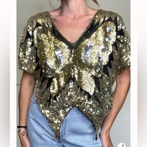 Silk & Sequence 70’s vintage Butterfly Top